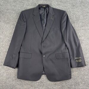 Jos. A Bank Suit Jacket 44 R Blue Wool Herringbone Designer Signature Gold